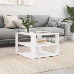 vidaXL Soffbord>Soffbord vit 58x58x40 cm konstruerat trä