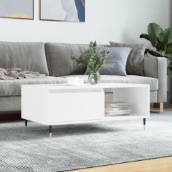 vidaXL Soffbord>Soffbord vit 90x50x36,5 cm konstruerat trä