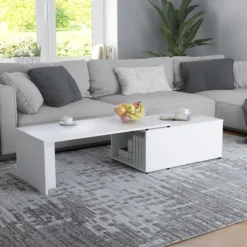 vidaXL Soffbord>Soffbord vit 150x50x35 cm konstruerat trä