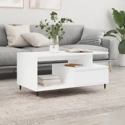 vidaXL Soffbord>Soffbord vit 90x49x45 cm konstruerat trä