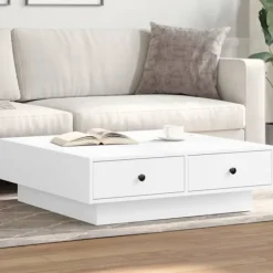 vidaXL Soffbord>Soffbord vit 90x90x28 cm konstruerat trä