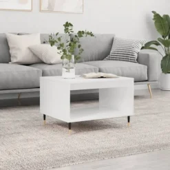 vidaXL Soffbord>Soffbord vit 60x50x40 cm konstruerat trä