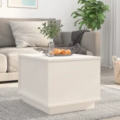 vidaXL Soffbord>Soffbord vit 40x50x35 cm massiv furu