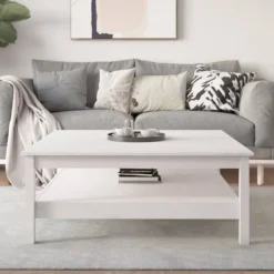 vidaXL Soffbord>Soffbord vitt 100x100x40 cm massivt trä furu