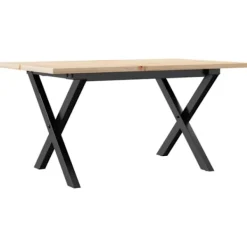 vidaXL Soffbord>Soffbord X-ram 80x50x40 cm massiv furu och stål