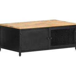 vidaXL Soffbord>Soffbord 90x50x37 cm massivt grovt mangoträ