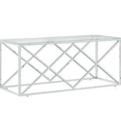 vidaXL Soffbord>Soffbord 110x45x45 cm rostfritt stål och glas