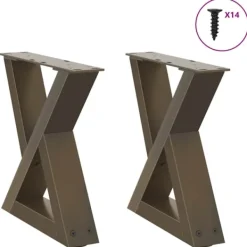vidaXL Soffbord>Soffbordsben 2 st naturstål 30x(30-31,3) cm stål