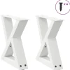 vidaXL Soffbord>Soffbordsben 2 st vita 40x(30-31,3) cm stål
