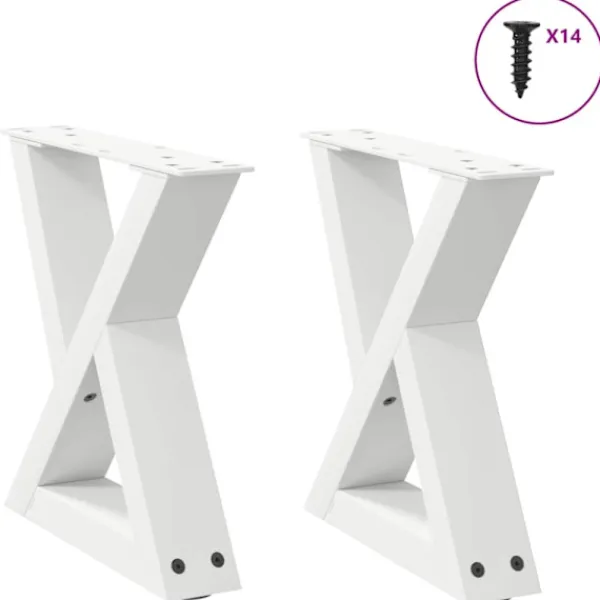 vidaXL Soffbord>Soffbordsben 2 st vita 40x(30-31,3) cm stål