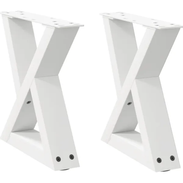 vidaXL Soffbord>Soffbordsben 2 st vita 40x(30-31,3) cm stål