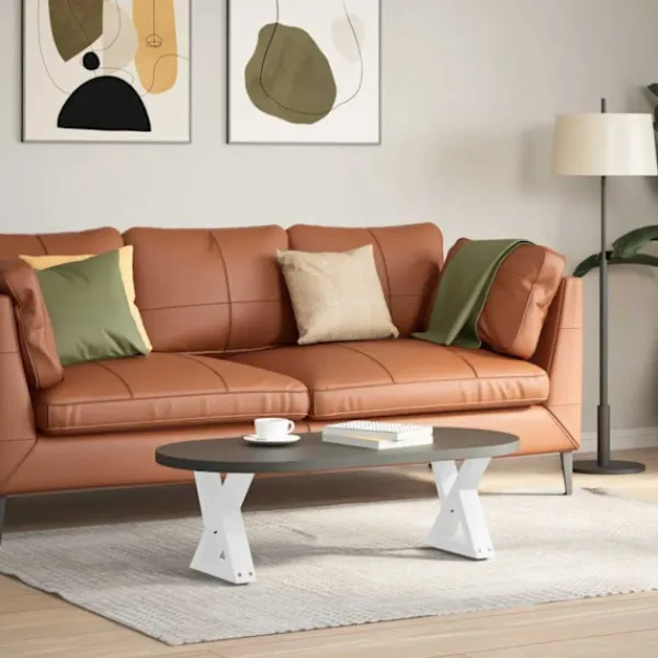 vidaXL Soffbord>Soffbordsben 2 st vita 40x(30-31,3) cm stål