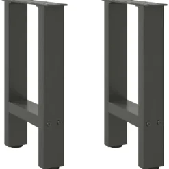 vidaXL Soffbord>Soffbordsben antracit 2 st 38x(42-43) cm stål