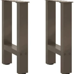 vidaXL Soffbord>Soffbordsben naturstål 2 st 28x(42-43) cm stål