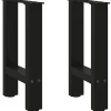 vidaXL Soffbord>Soffbordsben svarta 2 st 38x(42-43) cm stål