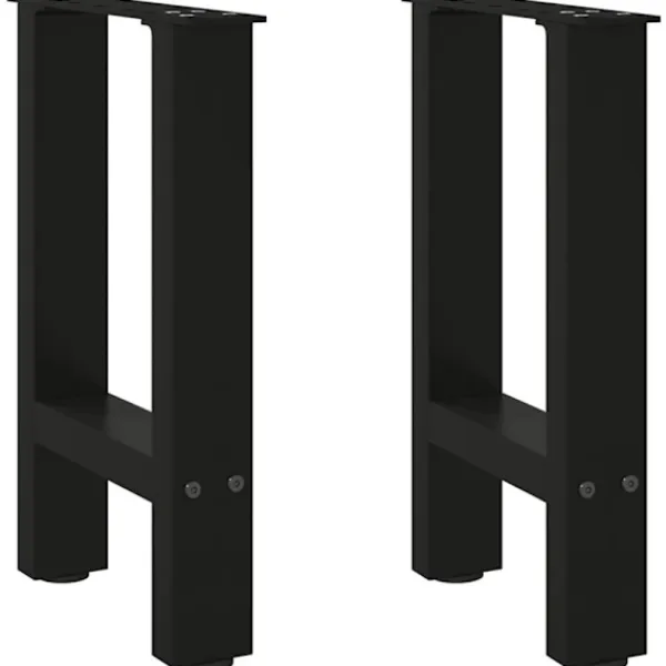 vidaXL Soffbord>Soffbordsben svarta 2 st 38x(42-43) cm stål