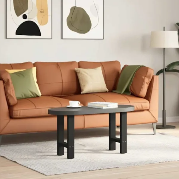 vidaXL Soffbord>Soffbordsben svarta 2 st 38x(42-43) cm stål