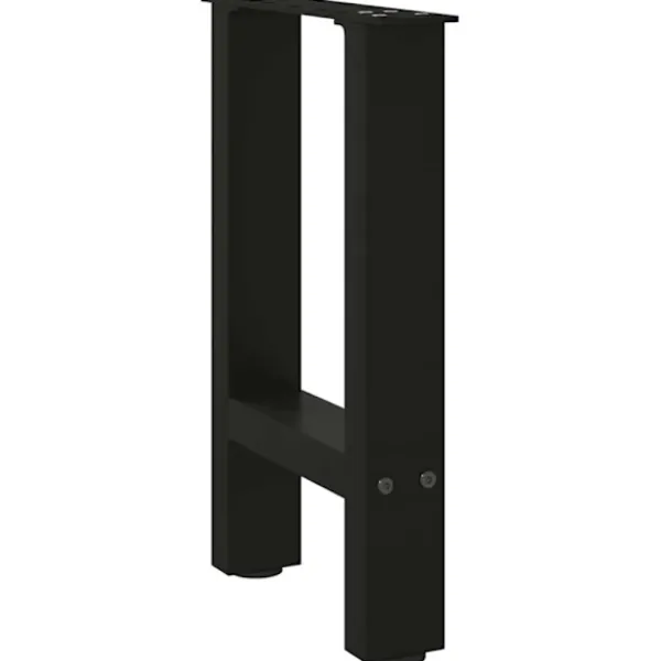 vidaXL Soffbord>Soffbordsben svarta 2 st 38x(42-43) cm stål