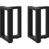 vidaXL Soffbord>Soffbordsben T-formade 2 st svarta 28x25x(42-43) cm stål