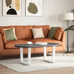 vidaXL Soffbord>Soffbordsben V-formade 2 st vita 60x(42-43,3) cm stål