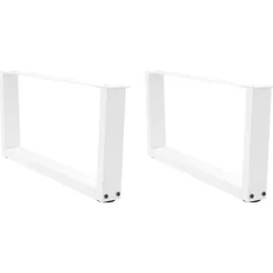 vidaXL Soffbord>Soffbordsben V-formade 2 st vita 70x(30-31,3) cm stål