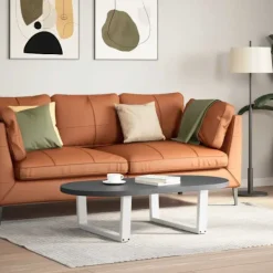 vidaXL Soffbord>Soffbordsben V-formade 2 st vita 70x(30-31,3) cm stål