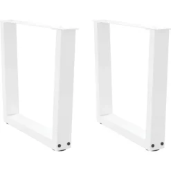 vidaXL Soffbord>Soffbordsben V-formade 2 st vita 50x(42-43,3) cm stål