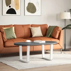 vidaXL Soffbord>Soffbordsben V-formade 2 st vita 50x(42-43,3) cm stål