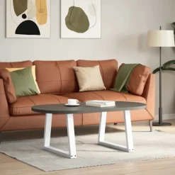 vidaXL Soffbord>Soffbordsben V-formade 2 st vita 50x(42-43,3) cm stål