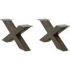 vidaXL Soffbord>Soffbordsben X-formade 2 st naturstål 70x(30-31) cm stål