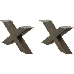 vidaXL Soffbord>Soffbordsben X-formade 2 st naturstål 70x(30-31) cm stål