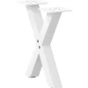 vidaXL Soffbord>Soffbordsben X-formade 2 st vita 30x(30-31) cm stål