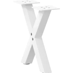 vidaXL Soffbord>Soffbordsben X-formade 2 st vita 30x(30-31) cm stål