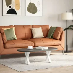 vidaXL Soffbord>Soffbordsben X-formade 2 st vita 30x(30-31) cm stål