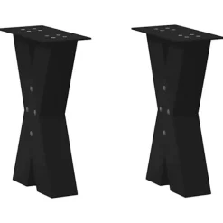 vidaXL Soffbord>Soffbordsben X-formade 2 st svarta 28x(42-43) cm stål