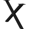 vidaXL Soffbord>Soffbordsben X-formade 2 st svarta 70x(42-43) cm stål