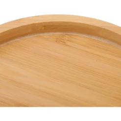 Småbord>Soffbricka i bambu med trästruktur, bärbart clip-on bord för soffarmstöd, kompatibelt med kaffe, te och snacks