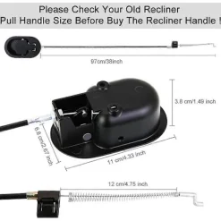 Fåtöljer>Soffkabel i aluminiumlegering 96 cm Handtag Fåtölj Ersättning Universal Armstöds Reservdelar Enkel Installation För Soffa Fåtölj Relaxstol - B