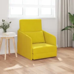 vidaXL Fåtöljer>Soffsäng Gul 65 x 80 x 83 cm Sammet