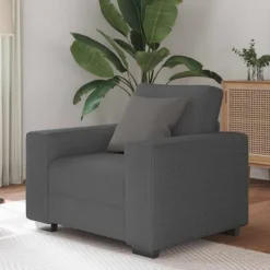 vidaXL Fåtöljer>Soffstol mörkgrå 60 cm manchestertyg