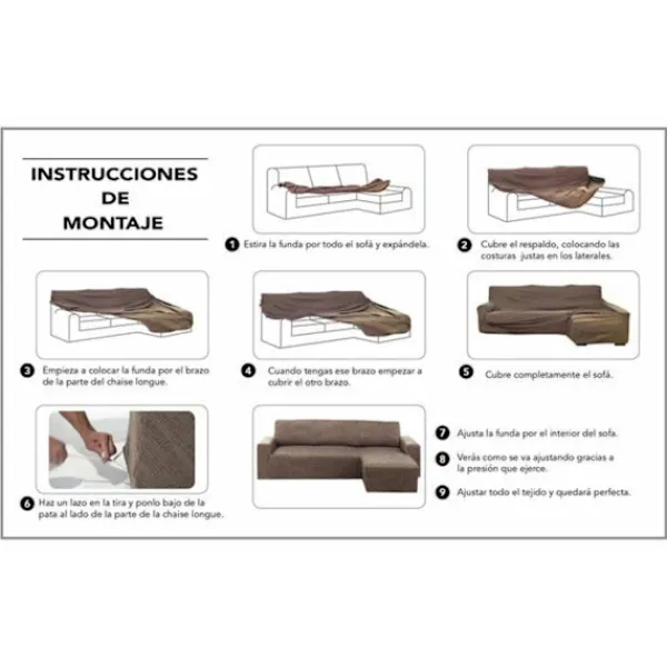 HOSTELINE Soffor>Sofföverdrag - - Cameron - Beige - Multicolor - 48x29x7 cm - One size