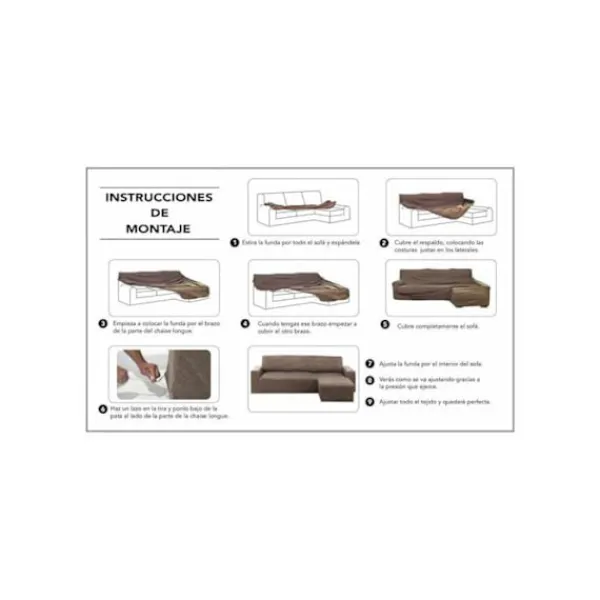 HOSTELINE Soffor>Sofföverdrag - - Cameron - Beige - Multicolor - 48x29x7 cm - One size