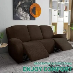 Generic Fåtöljer>Sofföverdrag för Relax-soffa, 3-sits Relax Fåtöljöverdrag för katter och hundar Barnsoffskydd - mörkbrun