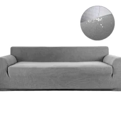 HAPPYSHOP Soffor>Sofföverdrag, hög stretch, modernt soffskydd (3-sits, ljusgrå)