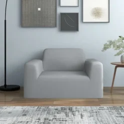 vidaXL Fåtöljer>Sofföverdrag med stretch grå polyesterjersey