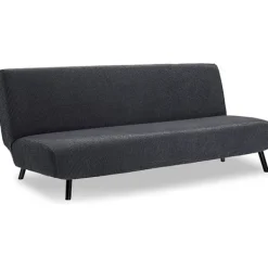 Soffor>Sofföverdrag utan armstöd, elastiskt halkfritt stretchöverdrag mjukt tyg (grå)