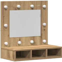 vidaXL Sminkbord>Spegelskåp artisan ek 62 x 31,5 x 62 cm Konstruerat trä