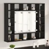 vidaXL Sminkbord>Spegelskåp med hylla Svart ek 91 x 15 x 76.5 cm Konstruerat trä