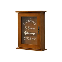 Skåp>Spotact BoîTrä Nyckelskåp, Retro Väggmonterat Nyckelskåp med Magnetisk Dörr, Massivt Träförvaring