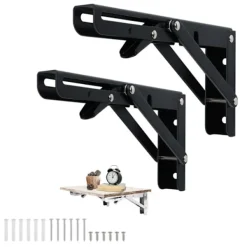 Balkongmöbler>st 200 mm svart väggfällbart fäste, fällbart fäste tung Loa(bt)